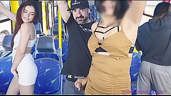 Steamy Encounter On A Packed Bus As Woman'S Ass Is Caressed And Penetrated