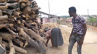 Fat Ass Bouncing And Shaking On A Wooden Beam