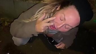 A British Woman Accepts An Offer Of A Drink On The Street And Receives A Cumshot